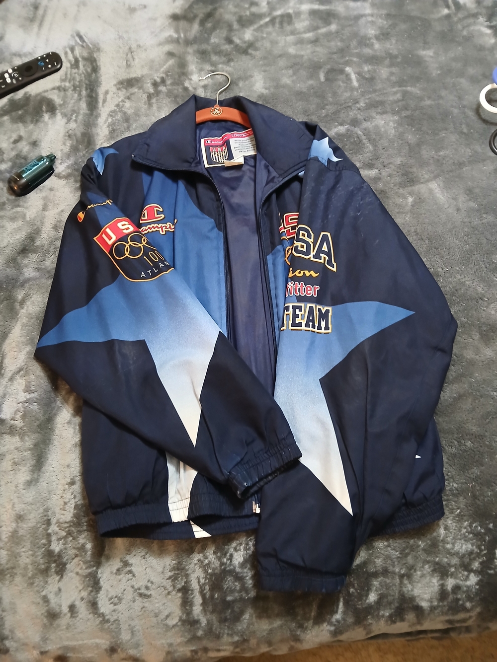 Vintage USA Team Navy Blue Star Athletic Jacket